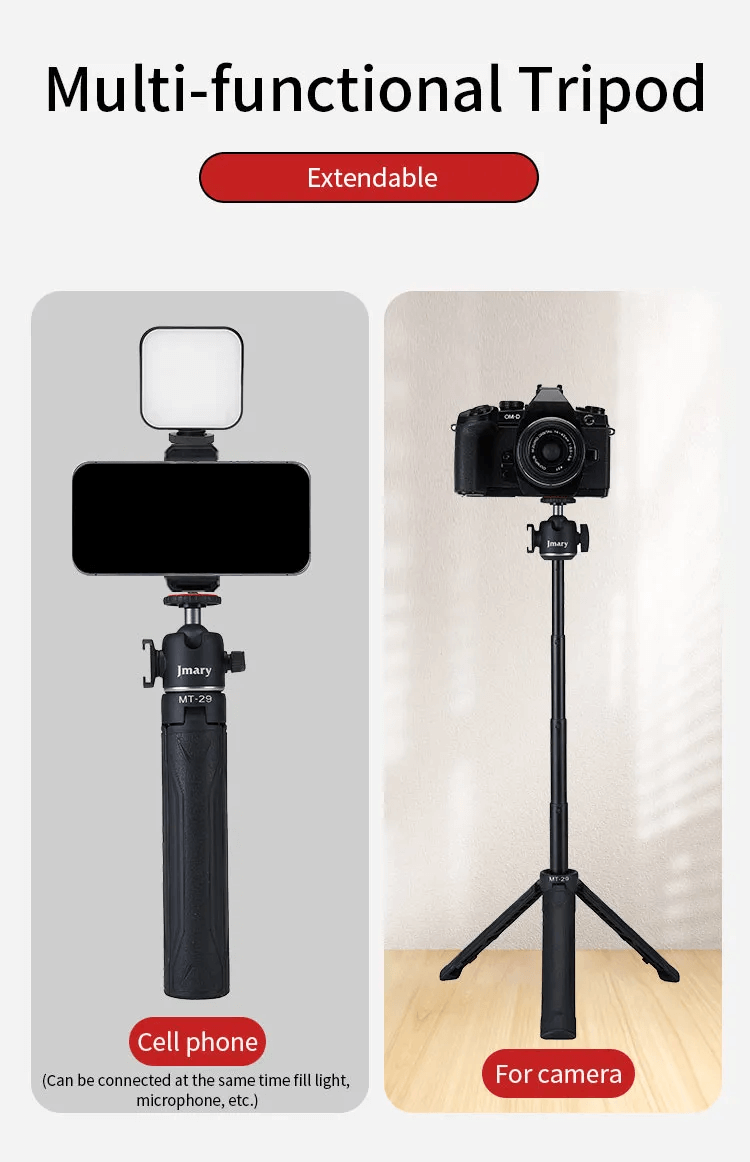 Jmary Mt-29 Mini Extendable Vlogging Tripod - Kuhudak Shop